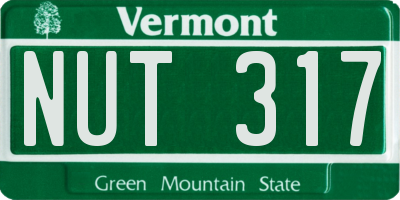 VT license plate NUT317