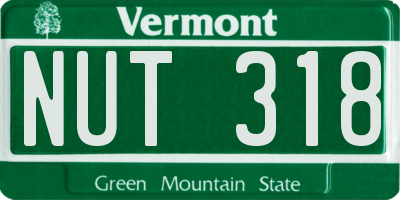 VT license plate NUT318
