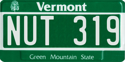VT license plate NUT319