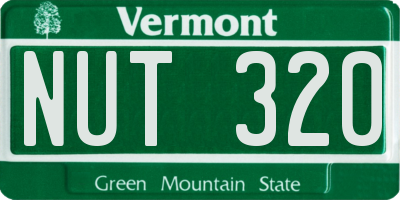 VT license plate NUT320