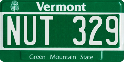 VT license plate NUT329