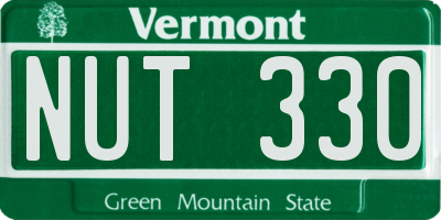VT license plate NUT330