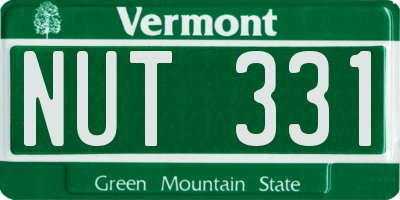 VT license plate NUT331