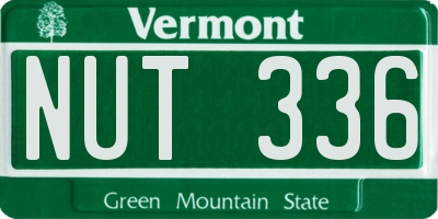 VT license plate NUT336