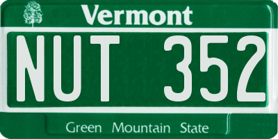 VT license plate NUT352