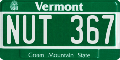 VT license plate NUT367