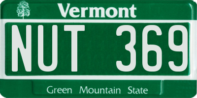 VT license plate NUT369