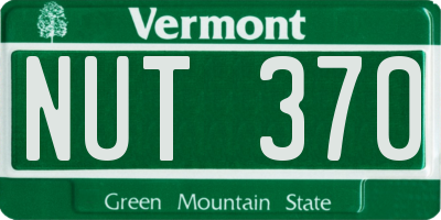 VT license plate NUT370