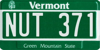 VT license plate NUT371