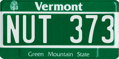 VT license plate NUT373