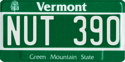 VT license plate NUT390