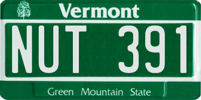 VT license plate NUT391