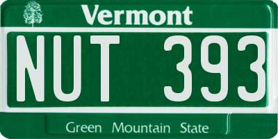 VT license plate NUT393