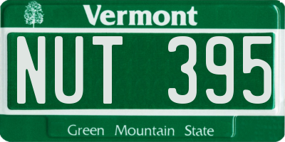 VT license plate NUT395