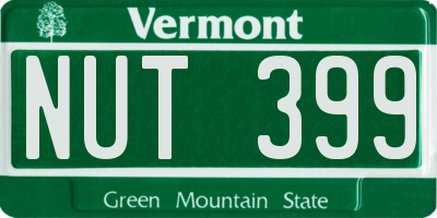 VT license plate NUT399