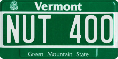 VT license plate NUT400