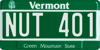 VT license plate NUT401