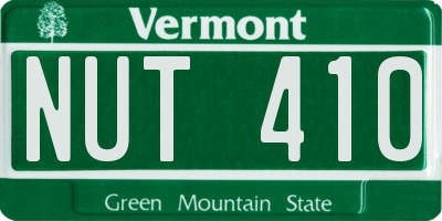 VT license plate NUT410