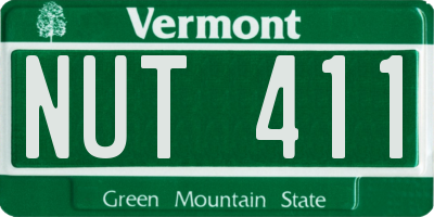 VT license plate NUT411