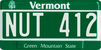 VT license plate NUT412