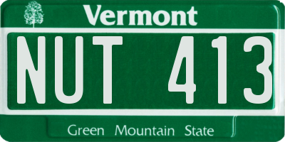 VT license plate NUT413