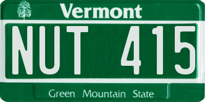 VT license plate NUT415