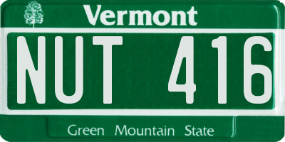 VT license plate NUT416