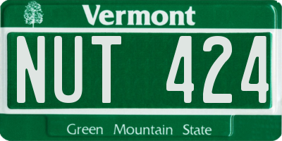 VT license plate NUT424