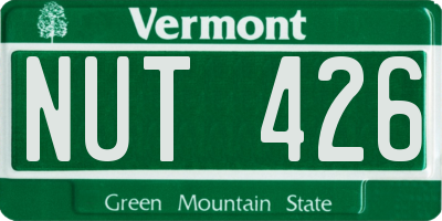 VT license plate NUT426