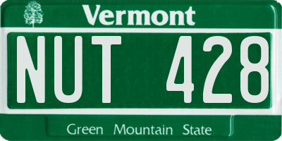 VT license plate NUT428