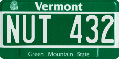 VT license plate NUT432