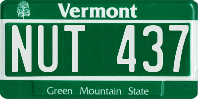 VT license plate NUT437
