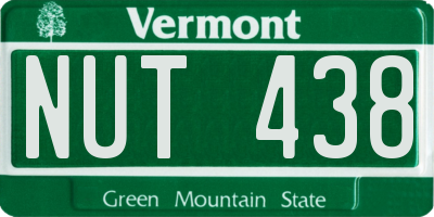 VT license plate NUT438