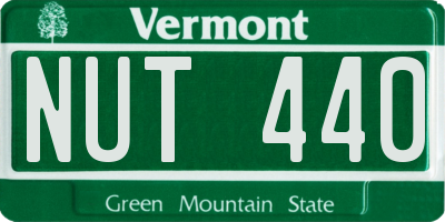 VT license plate NUT440