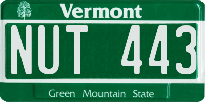 VT license plate NUT443