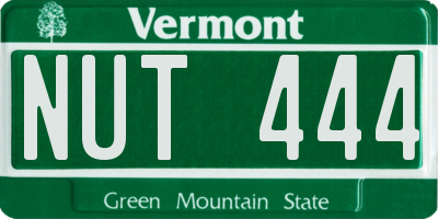 VT license plate NUT444