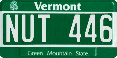 VT license plate NUT446