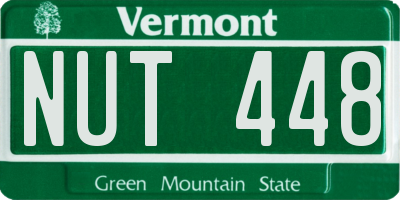 VT license plate NUT448