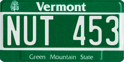 VT license plate NUT453
