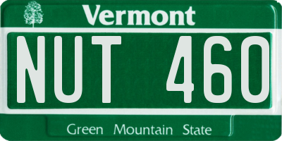 VT license plate NUT460