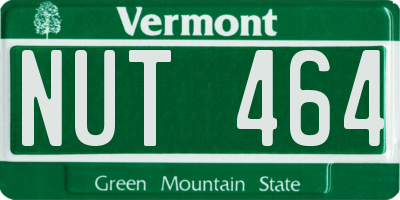 VT license plate NUT464
