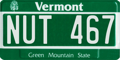 VT license plate NUT467