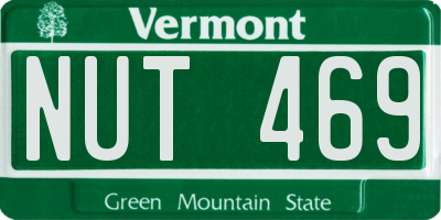 VT license plate NUT469