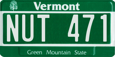 VT license plate NUT471