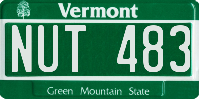 VT license plate NUT483