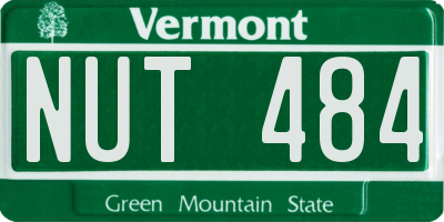 VT license plate NUT484