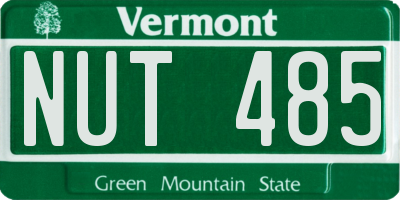 VT license plate NUT485