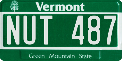 VT license plate NUT487