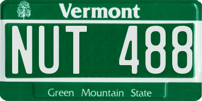 VT license plate NUT488