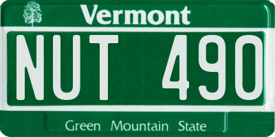 VT license plate NUT490